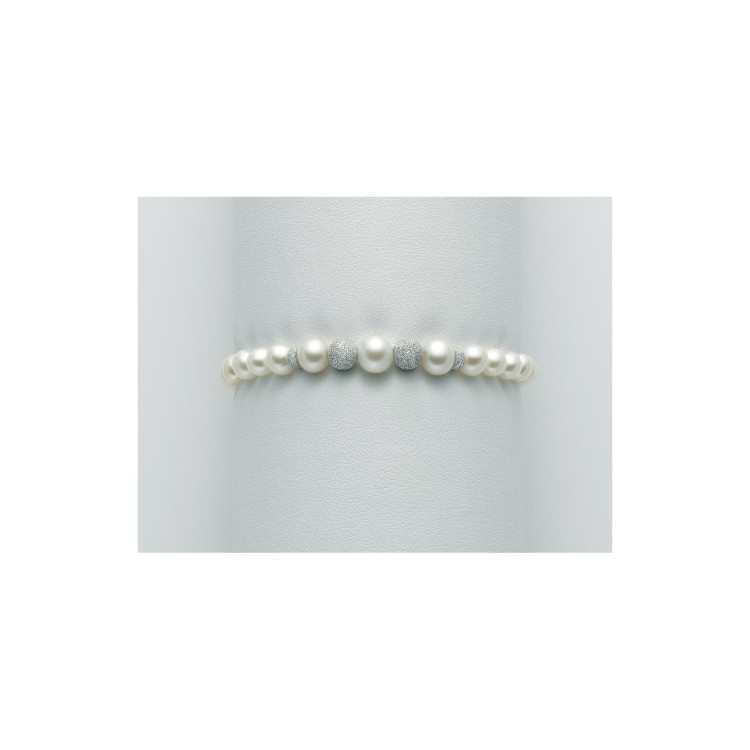 Bracciale Donna Miluna PBR1969V con perle bianche coltivate di acqua dolce 4-7 mm e oro bianco 750